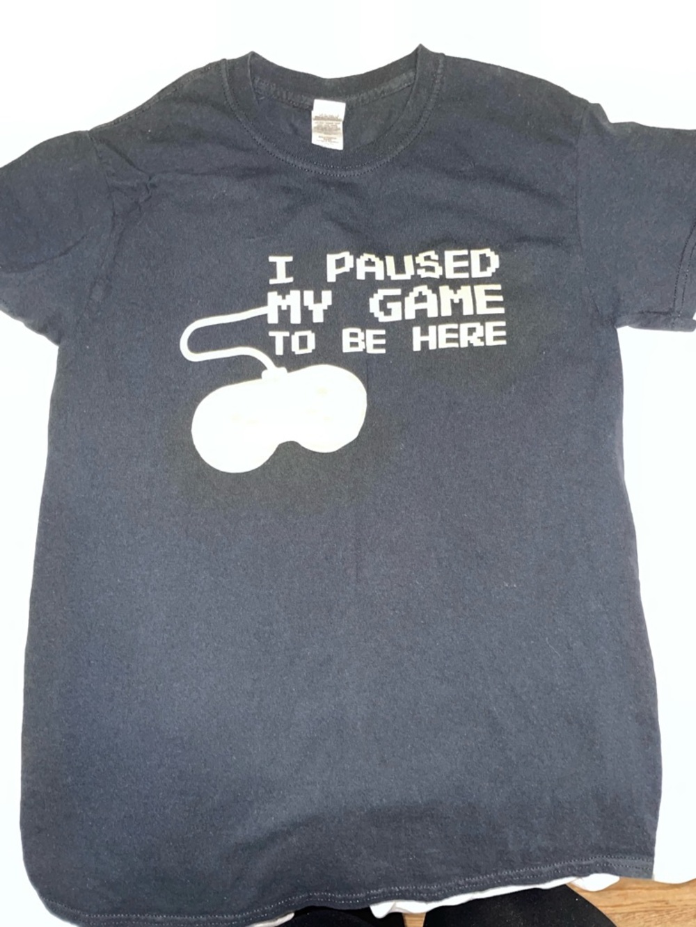 Gildan Black Gamer T-Shirt with White Controller Graphic